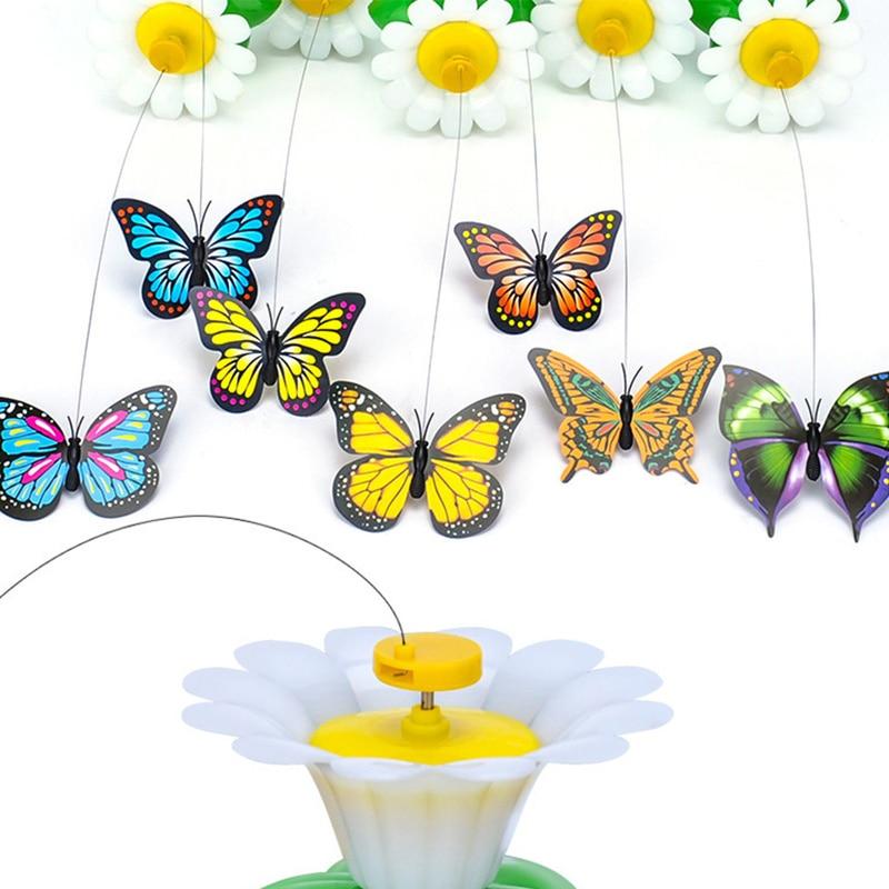 Automatic Electric Rotating Cat Toy Colorful Butterfly Bird Animal Shape Plastic Funny Pet Dog Kitten Interactive Training Toys