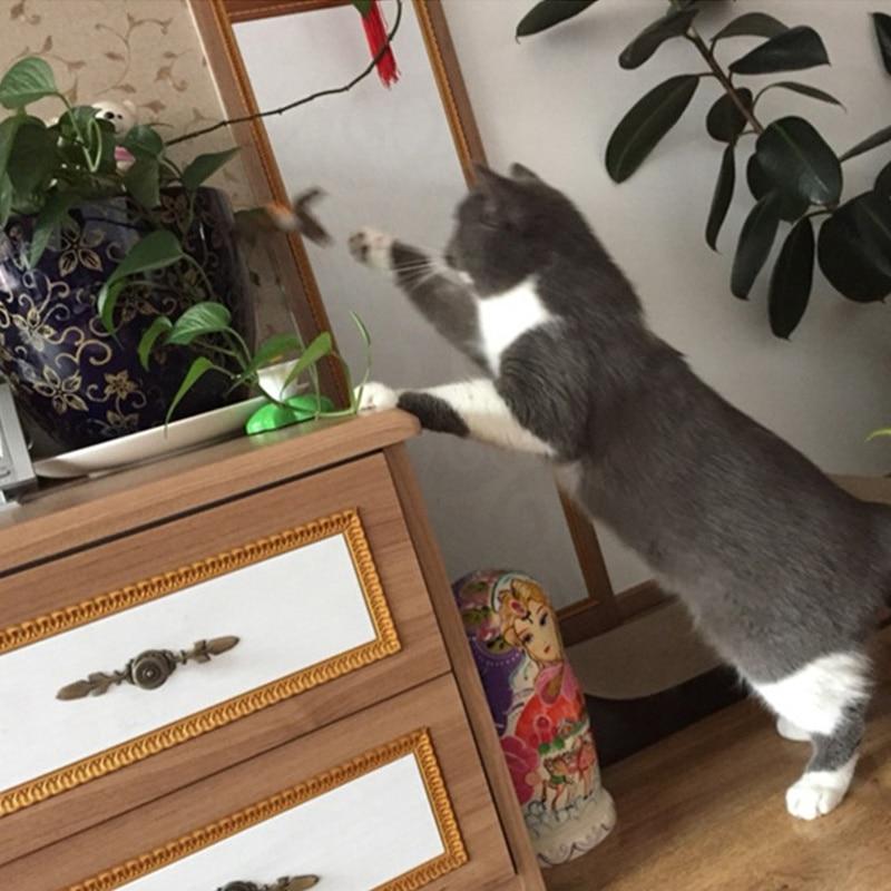 Automatic Electric Rotating Cat Toy Colorful Butterfly Bird Animal Shape Plastic Funny Pet Dog Kitten Interactive Training Toys