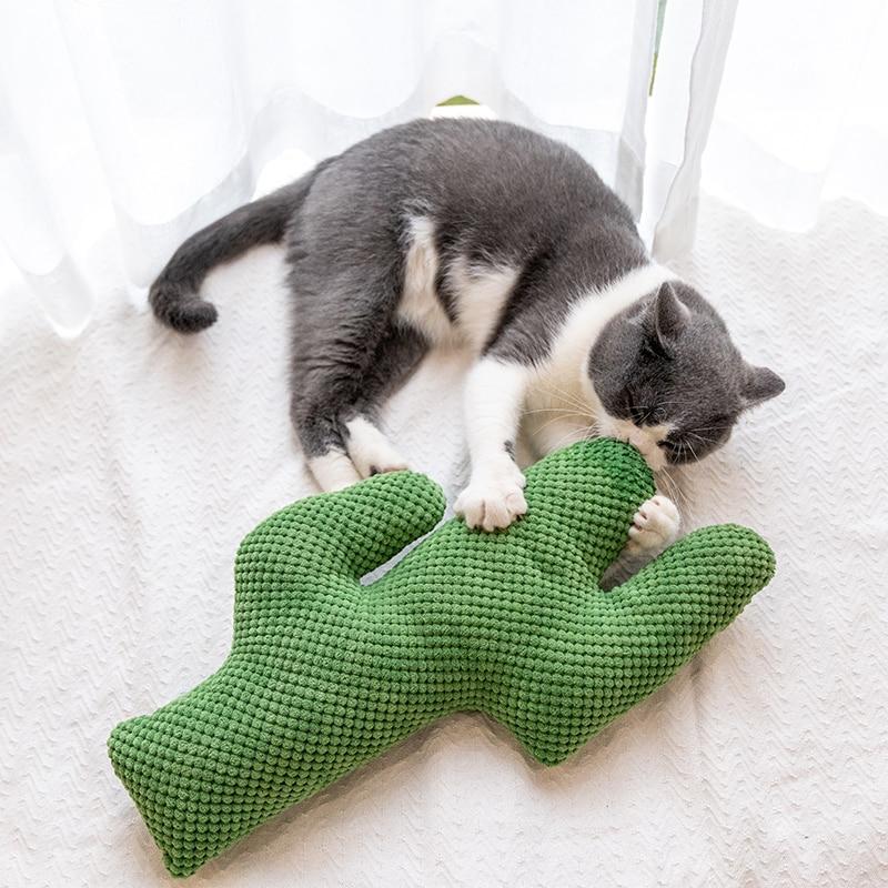 Cactus Catnip Cat Toy Pet Plush Chew Dog Toys Teeth Grinding Chewing Durable Tug Fetch Bite Toys for Small Medium Large Cat Dogs