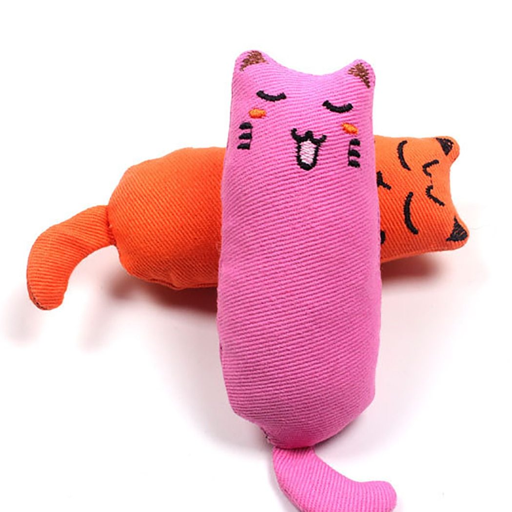 Cat Grinding Catnip Toys Funny Interactive Plush Cat Toy Pet Kitten Chewing Toy Claws Thumb Bite Cat mint For Cats Teeth toys