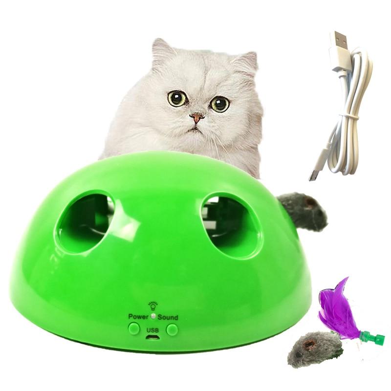 Creative Electric Pet Funny Cat Tray Training Toy Cat Scratching Device Mouse Toy Interactive Puzzle Game Play Exciting Cat Toy