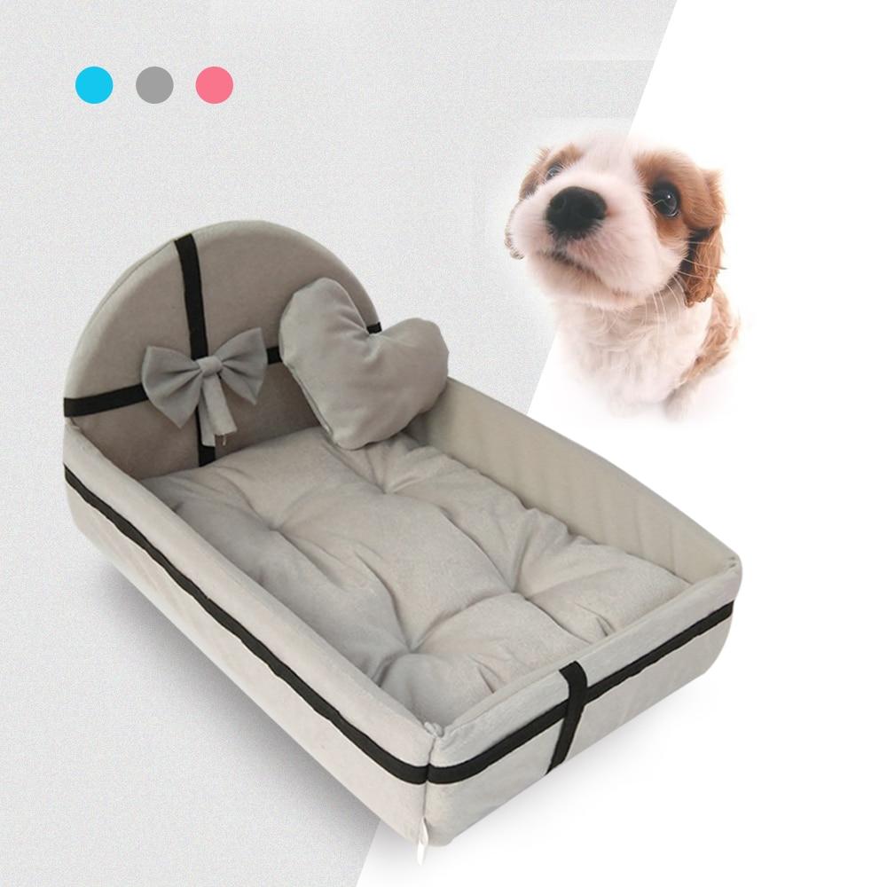 Cute Plush Cushion Pet Dog House Nest With Mat Warm Small Medium Dogs Pet Removable Mattress Cat Bed Dog Puppy Kennel