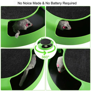 Pet Automatic Toy Tease Cats Interactive Mouse Running Along The Track Turntable Toy Smart Teasing Cat Stick Crazy Game Cat Toy